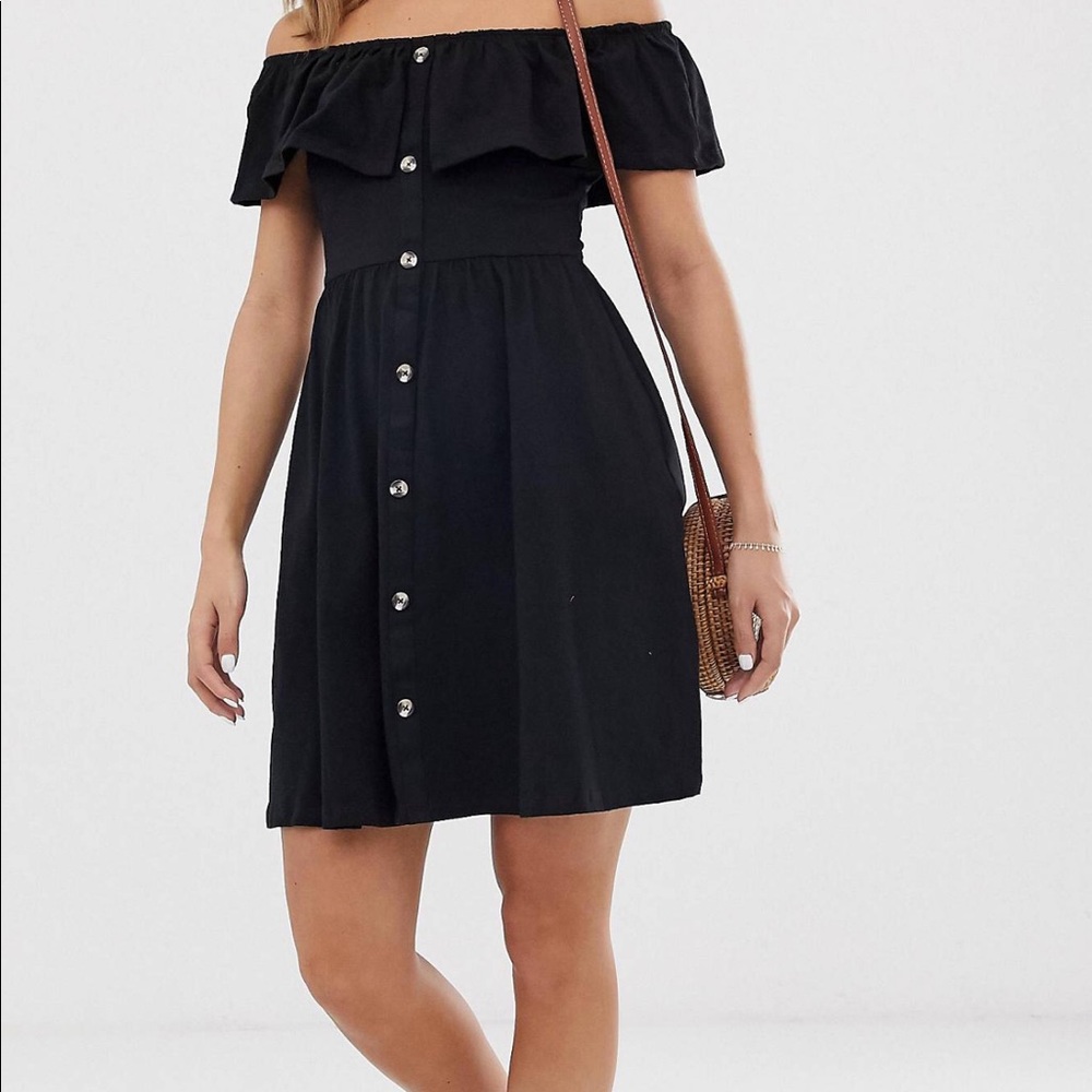 ASOS mini button through sundress w/ tiered skirt.